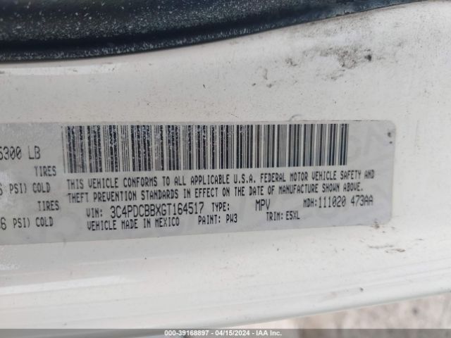 3C4PDCBBXGT164517 Dodge Journey Sxt