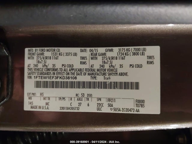 Ford F-150 Xlt 2015 1FTEW1EF3FKD38108 Image 9