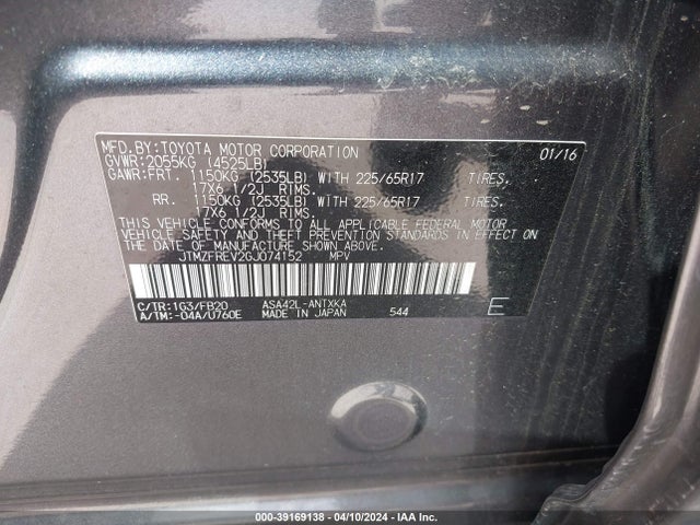 Toyota RAV4 LE 2016 JTMZFREV2GJ074152 Image 9