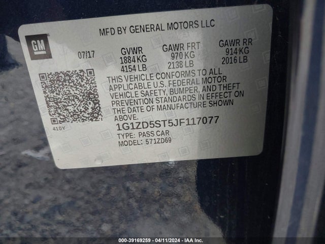 Chevrolet MALIBU LT 2018 1G1ZD5ST5JF117077 Image 9