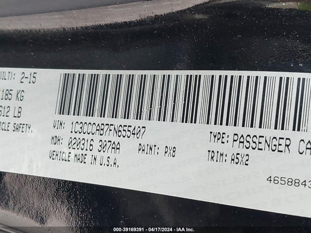 Chrysler 200 Limited 2015 1C3CCCAB7FN655407 Image 9
