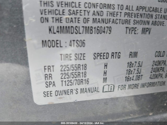 KL4MMDSL7MB160479 Buick Encore Gx Fwd Select