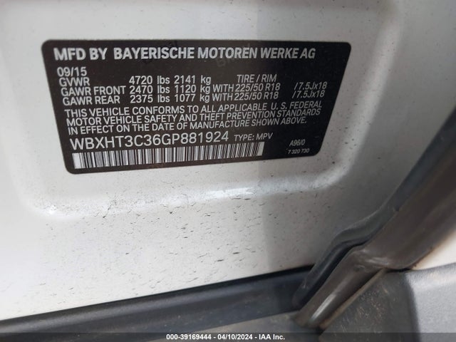 BMW X1 Xdrive28i 2016 WBXHT3C36GP881924 Image 9
