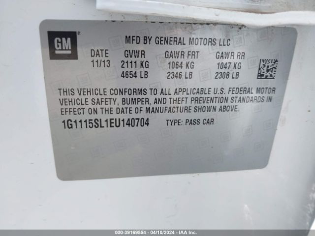1G1115SL1EU140704 Chevrolet IMPALA 1LT