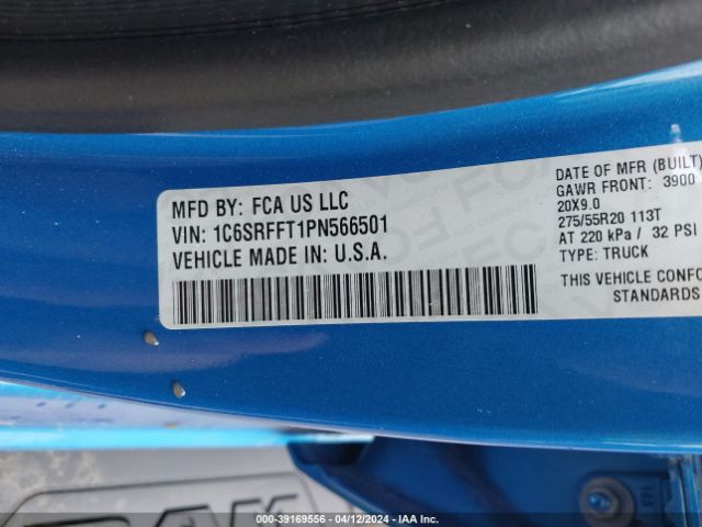 1C6SRFFT1PN566501 RAM 1500 Big Horn  4x4 5'7 Box