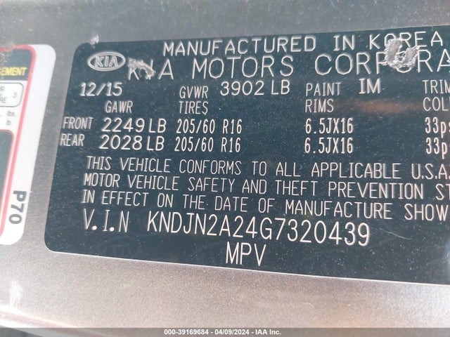 KIA Soul 2016 KNDJN2A24G7320439 Image 9