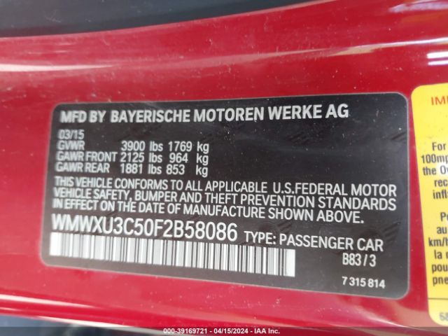 WMWXU3C50F2B58086 Mini Hardtop Cooper S