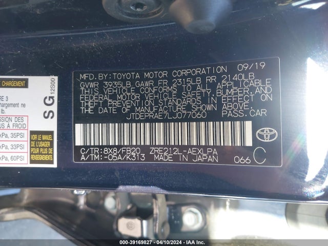 Toyota COROLLA LE 2020 JTDEPRAE7LJ077060 Image 9