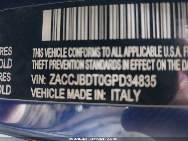 Jeep Renegade Limited 2016 ZACCJBDT0GPD34835 Image 9