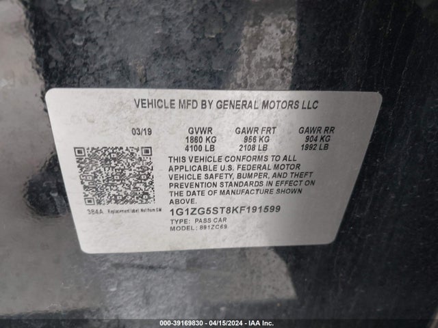 Chevrolet MALIBU RS 2019 1G1ZG5ST8KF191599 Image 9