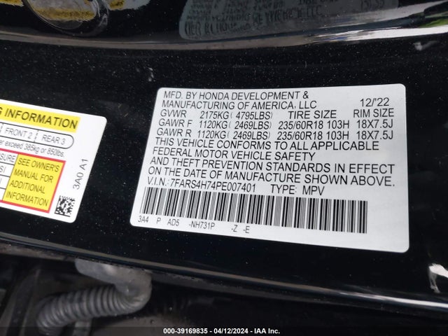 Honda Cr-v Ex-l Awd 2023 7FARS4H74PE007401 Image 9