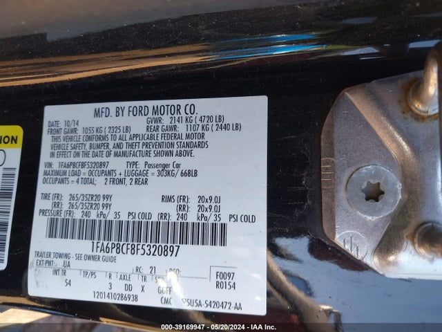 Ford Mustang Gt Premium 2015 1FA6P8CF8F5320897 Image 9