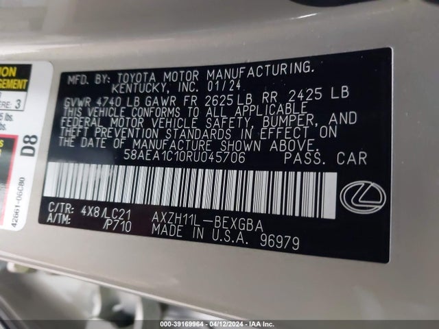58AEA1C10RU045706 Lexus Es 300h Luxury