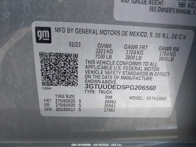 GMC Sierra 1500 4wd  Short Box Slt 2023 3GTUUDED5PG206560 Image 9