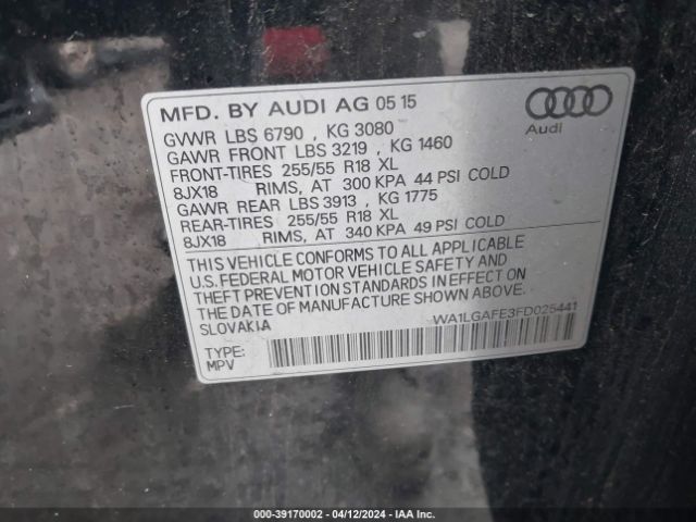 WA1LGAFE3FD025441 Audi Q7 3.0t Premium