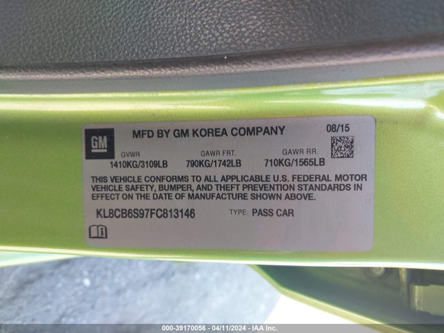 Chevrolet Spark Ls Cvt 2015 KL8CB6S97FC813146 Image 9