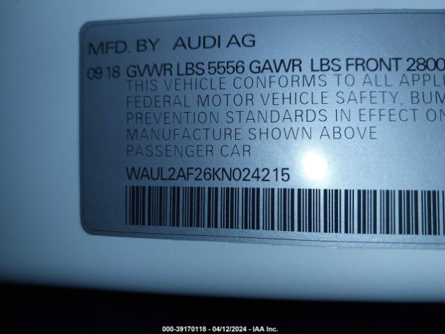 WAUL2AF26KN024215 Audi A6 55 Premium