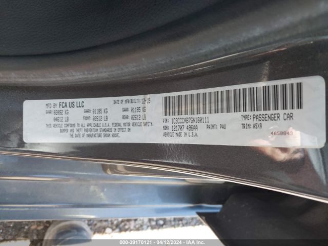 1C3CCCAB7GN160111 Chrysler 200 Limited