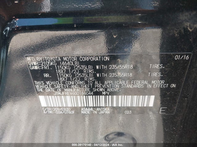 Toyota RAV4 SE 2016 JTMJFREV6GD186044 Image 9