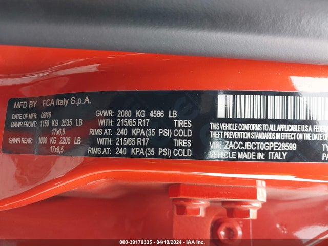 ZACCJBCT0GPE28599 Jeep Renegade Trailhawk