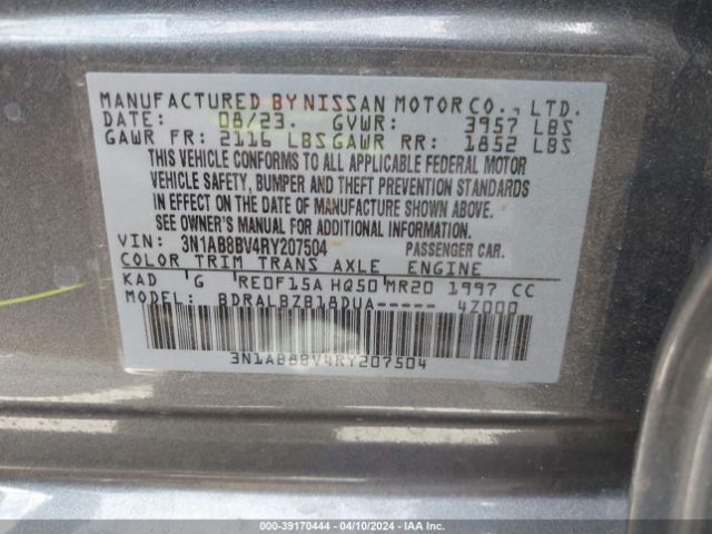 3N1AB8BV4RY207504 Nissan Sentra S Xtronic Cvt
