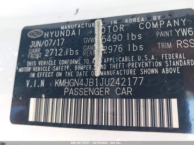 KMHGN4JB1JU242177 Genesis G80 3.3t Sport
