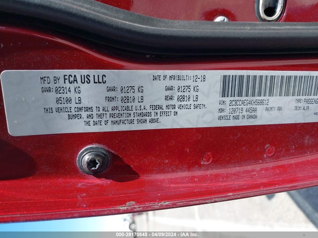 Chrysler 300 Limited 2019 2C3CCAEG4KH568612 Image 9