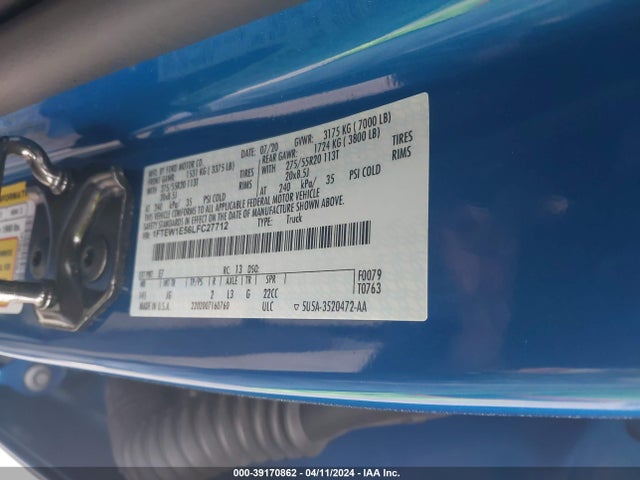 Ford F-150 Xl 2020 1FTEW1E56LFC27712 Image 9