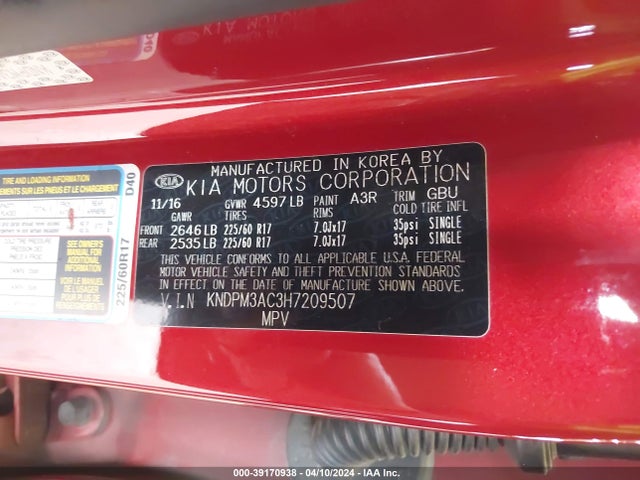 KIA Sportage Lx 2017 KNDPM3AC3H7209507 Image 9