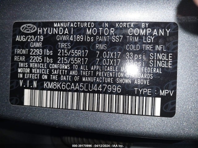 Hyundai Kona Sel Plus 2020 KM8K6CAA5LU447996 Image 9
