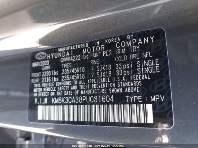 KM8K3CA38PU031604 Hyundai Kona N Line