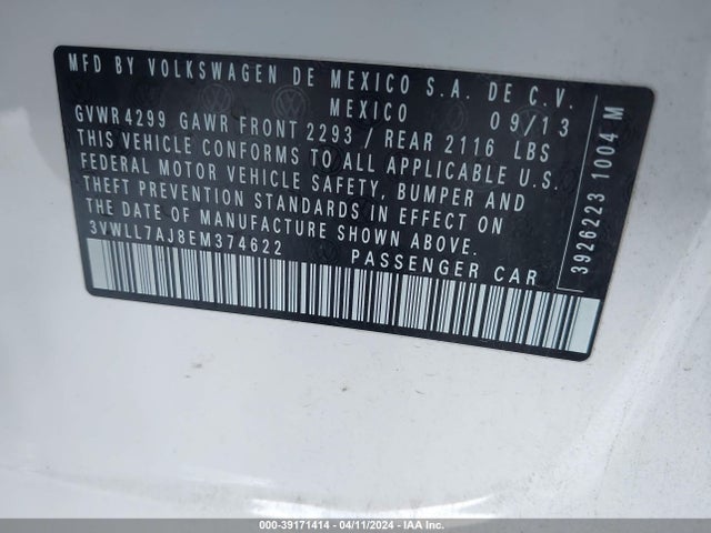 Volkswagen Jetta 2.0l Tdi 2014 3VWLL7AJ8EM374622 Image 9
