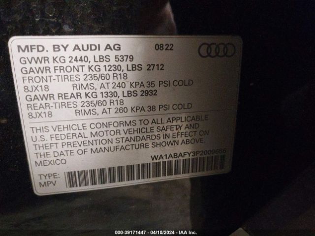 WA1ABAFY3P2009656 Audi Q5 Premium 40 Tfsi Quattro S Tronic