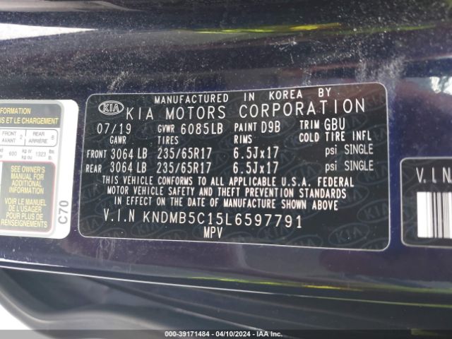 KNDMB5C15L6597791 KIA SEDONA LX