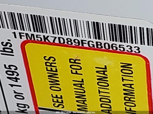 Ford EXPLORER XLT 2015 1FM5K7D89FGB06533 Image 9