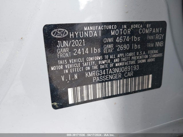Genesis G70 2.0t Rwd 2022 KMTG34TA3NU089193 Image 9
