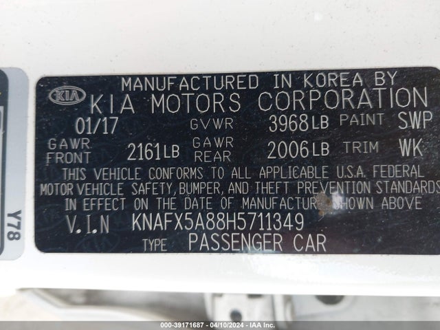 KIA FORTE EX 2017 KNAFX5A88H5711349 Image 9