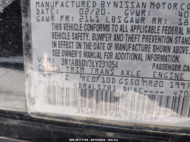 Nissan Sentra Sr Xtronic Cvt 2020 3N1AB8DV3LY231054 Image 9