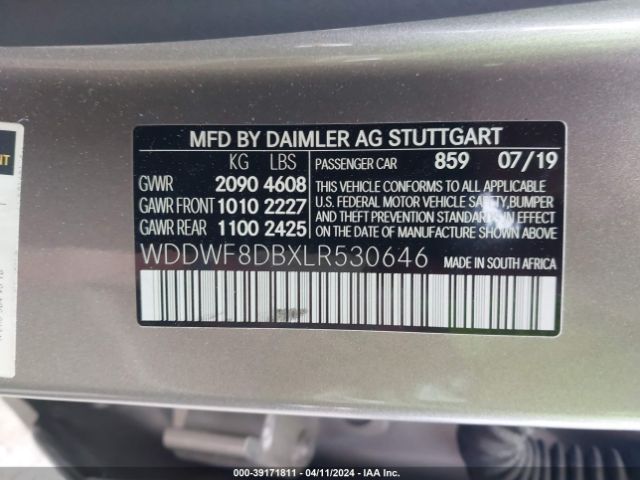 WDDWF8DBXLR530646 Mercedes-Benz C 300