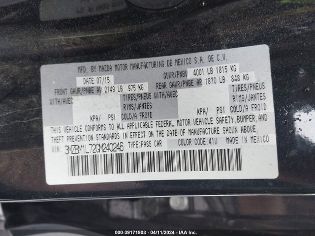 Mazda Mazda3 I Touring 2016 3MZBM1L72GM240246 Image 9