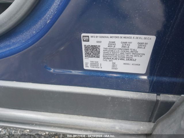 2022 CHEVROLET EQUINOX 3GNAXUEV4NL183612 Photo 8