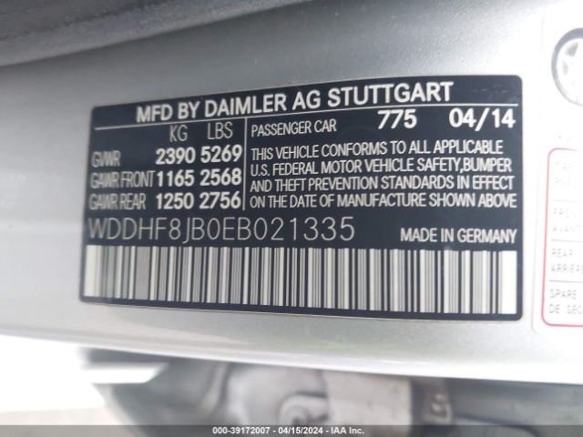 WDDHF8JB0EB021335 Mercedes-Benz E 350 4matic
