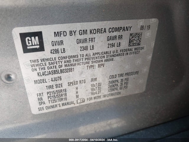 KL4CJASB5LB032881 Buick Encore Fwd Preferred