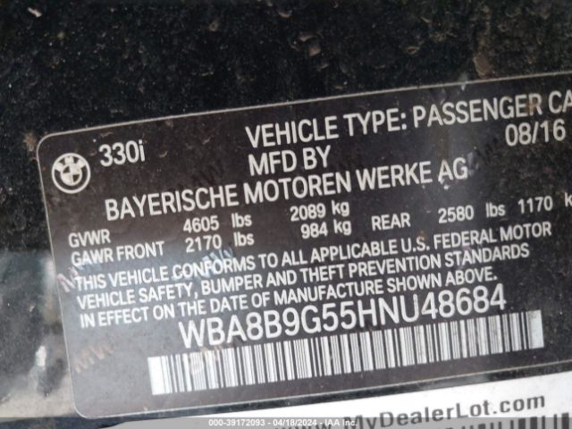 WBA8B9G55HNU48684 BMW 330I