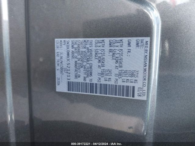 5N1DL0MMXJC521213 Infiniti QX60