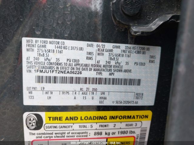 1FMJU1FT2NEA06226 Ford Expedition Xl