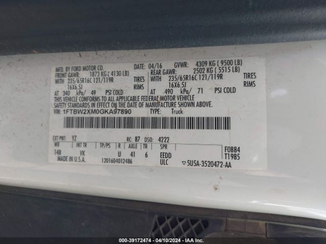 1FTBW2XM0GKA97890 Ford Transit-350