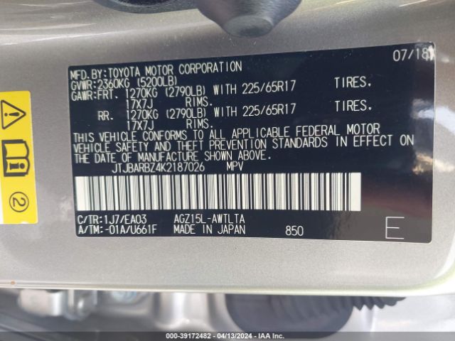 JTJBARBZ4K2187026 Lexus NX 300