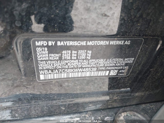 WBAJA7C58KWW48538 BMW 530i Xdrive