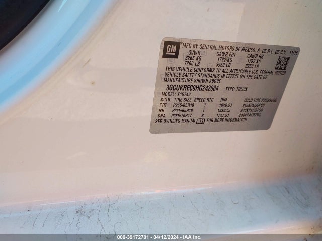 Chevrolet Silverado 1500 1lt 2017 3GCUKREC9HG242084 Image 9
